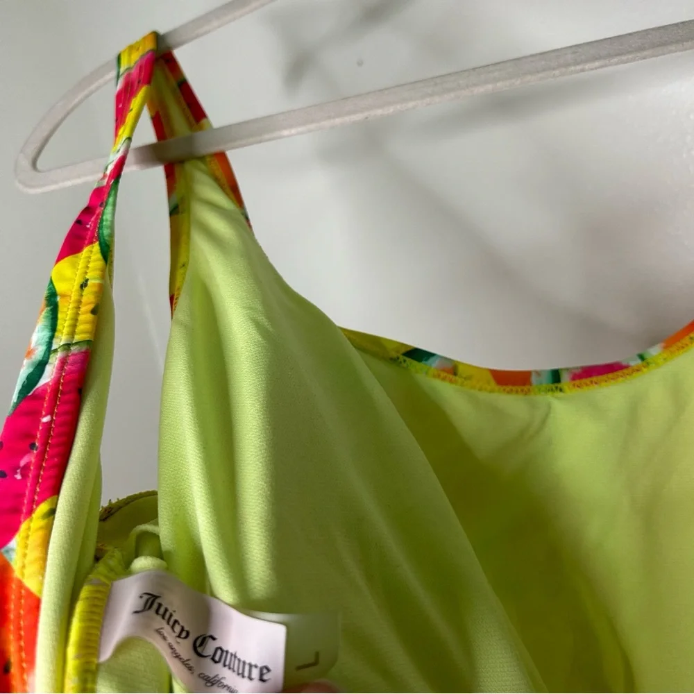 Juicy Couture watermelon print one piece ruffle detail swimsuit